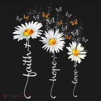 Faith & Hope & Love Butterfly Daisy Chirstian God Religious Tank Top thumb 6
