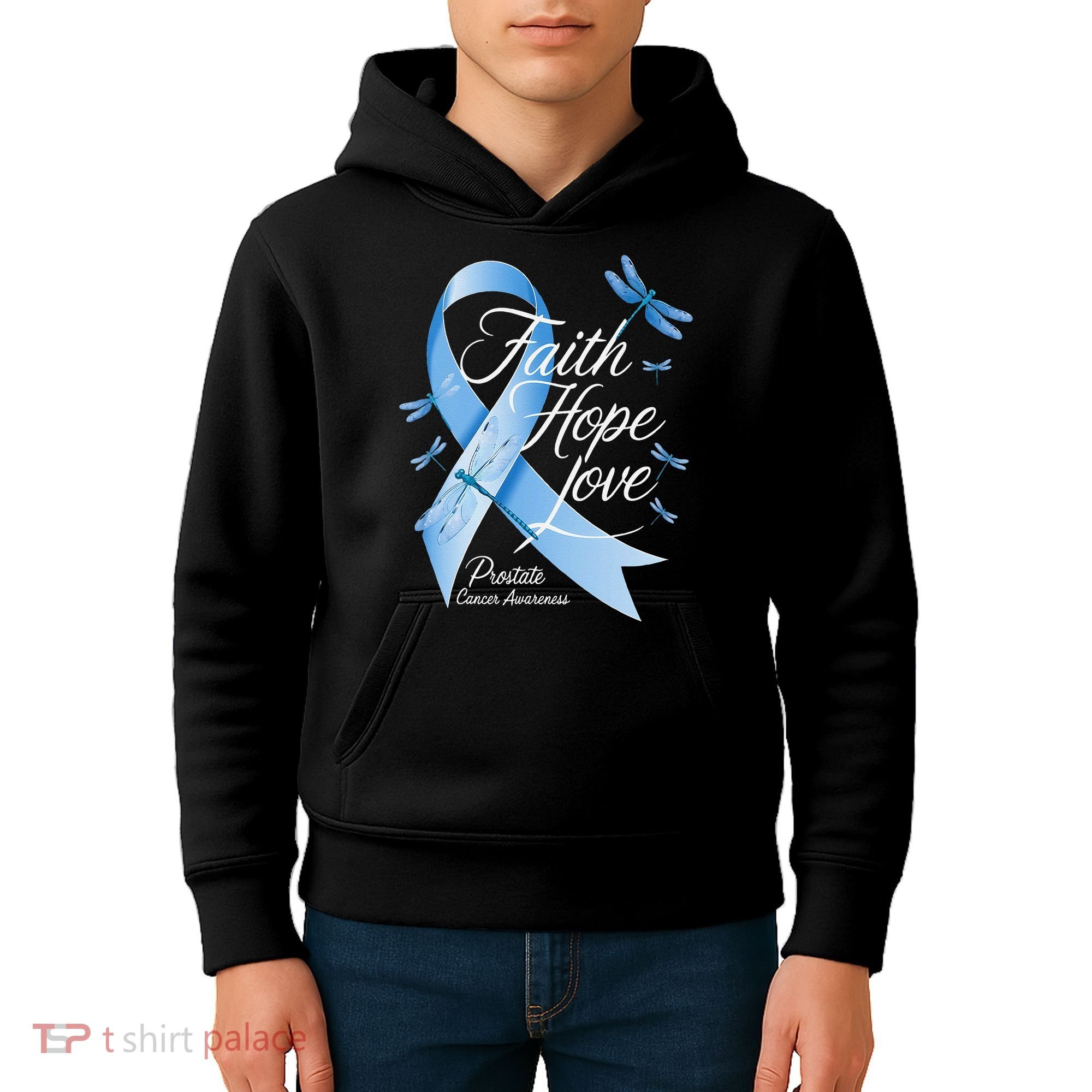 Faith Hope Love Prostate Cancer Awareness Kids Hoodie