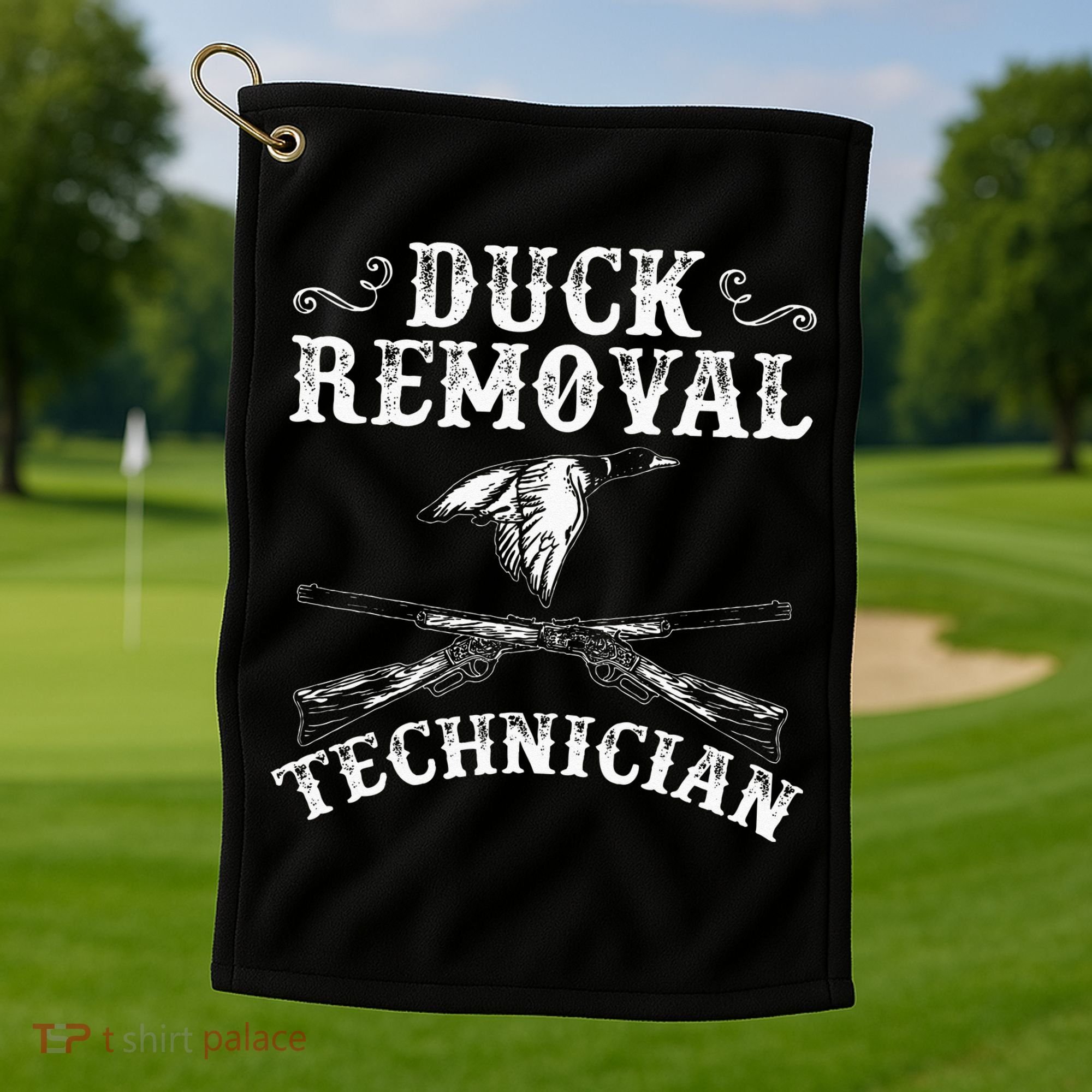 Funny Hunting Lover Graphic For Women And Men Duck Hunters Golf Towel