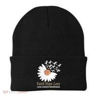 Faith Hope Love Lung Cancer Awareness Funny Gift Beanie thumb 0