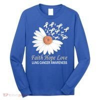 Faith Hope Love Lung Cancer Awareness Funny Gift Long Sleeve Shirt thumb 0
