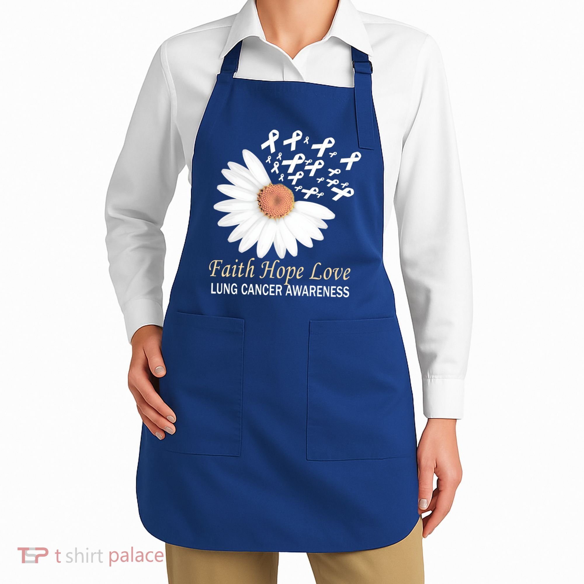 Faith Hope Love Lung Cancer Awareness Funny Gift Apron