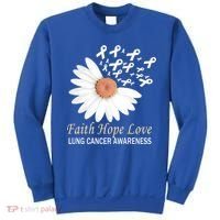 Faith Hope Love Lung Cancer Awareness Funny Gift Sweatshirt thumb 0