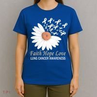 Faith Hope Love Lung Cancer Awareness Funny Gift T-Shirt thumb 4