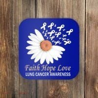 Faith Hope Love Lung Cancer Awareness Funny Gift Coaster thumb 0