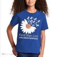Faith Hope Love Lung Cancer Awareness Funny Gift Kids T-Shirt thumb 2