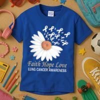 Faith Hope Love Lung Cancer Awareness Funny Gift Kids T-Shirt thumb 3