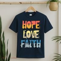 Faith Hope Love Christian Faith Saying Jesus Christ T-Shirt thumb 2