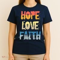 Faith Hope Love Christian Faith Saying Jesus Christ T-Shirt thumb 4