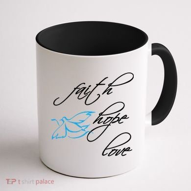 Faith Hope Love Spiritual Tee Coffee Mug back
