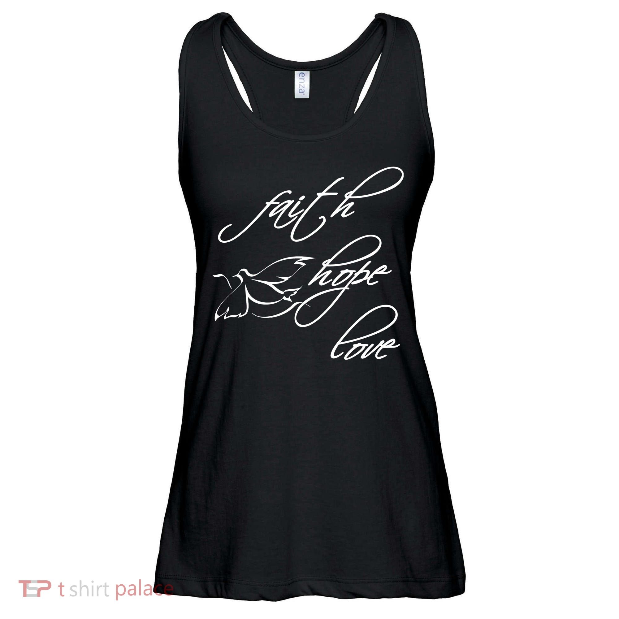Faith Hope Love Spiritual Tee Ladies Essential Flowy Tank