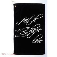 Faith Hope Love Spiritual Tee Golf Towel thumb 0