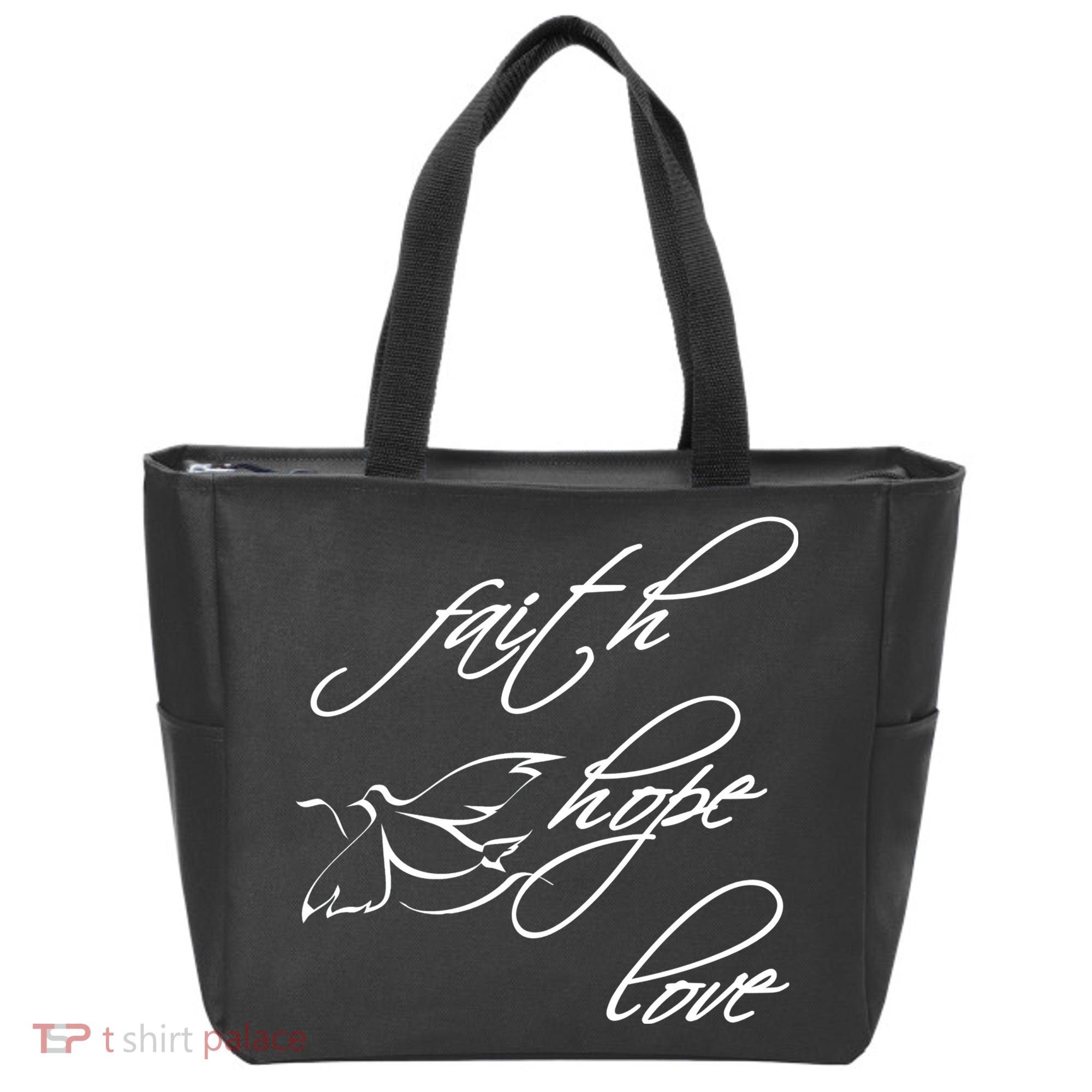 Faith Hope Love Spiritual Tee Tote Bag