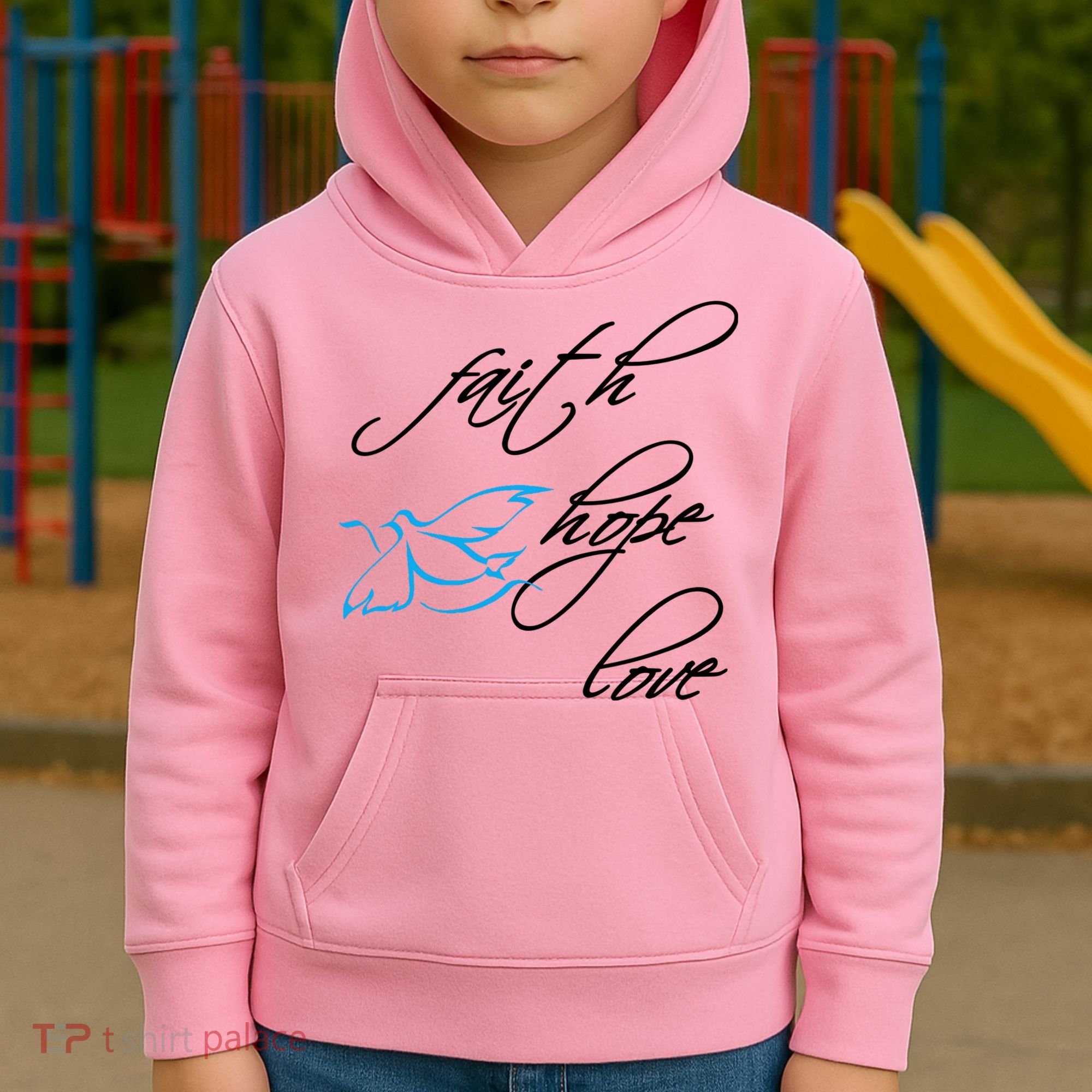 Faith Hope Love Spiritual Tee Kids Hoodie