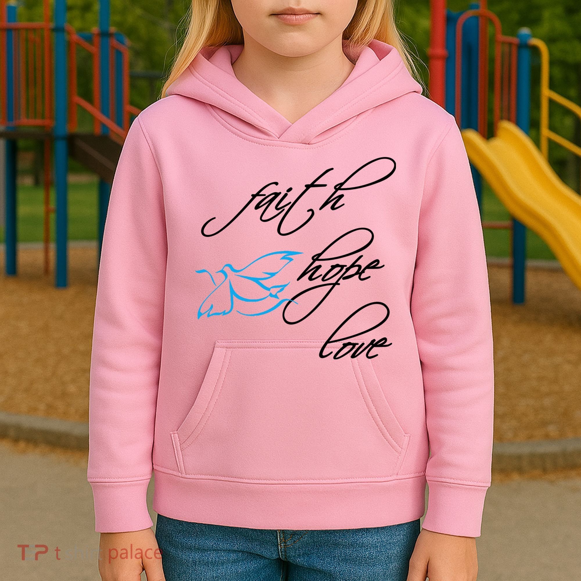 Faith Hope Love Spiritual Tee Kids Hoodie
