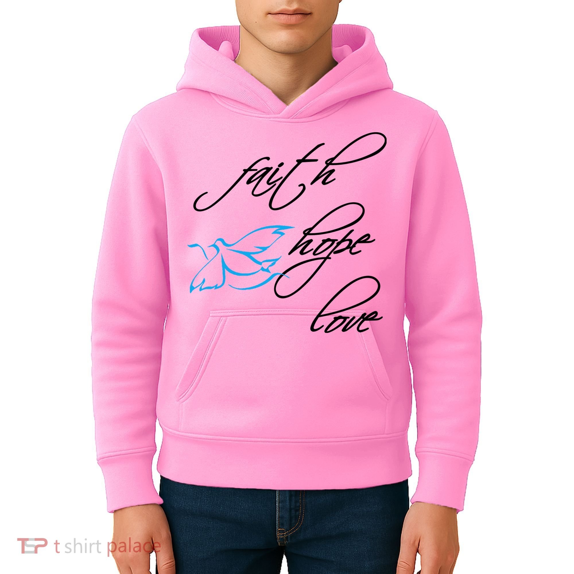Faith Hope Love Spiritual Tee Kids Hoodie