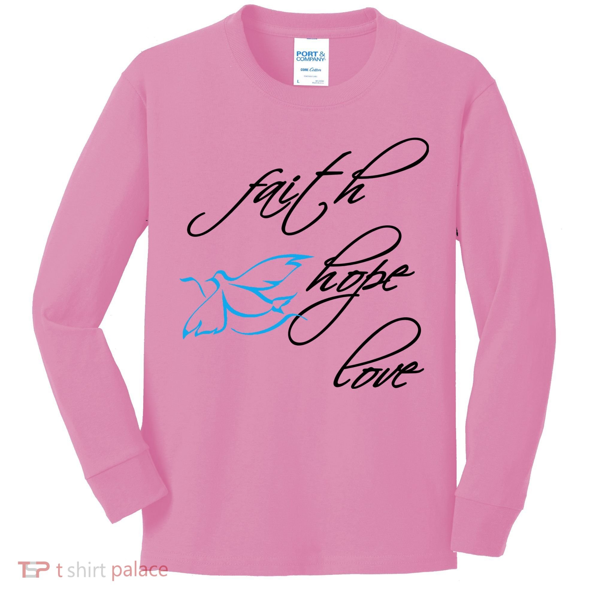 Faith Hope Love Spiritual Tee Kids Long Sleeve Shirt