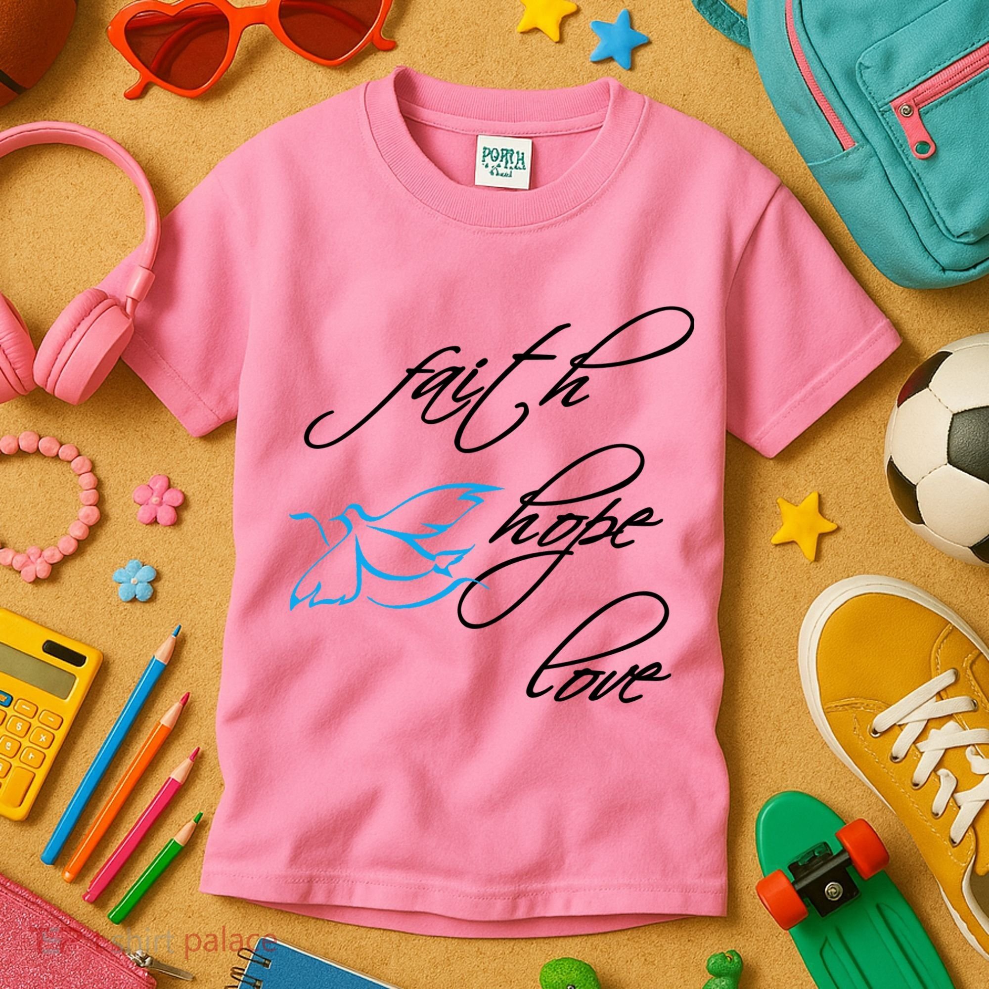 Faith Hope Love Spiritual Tee Kids T-Shirt