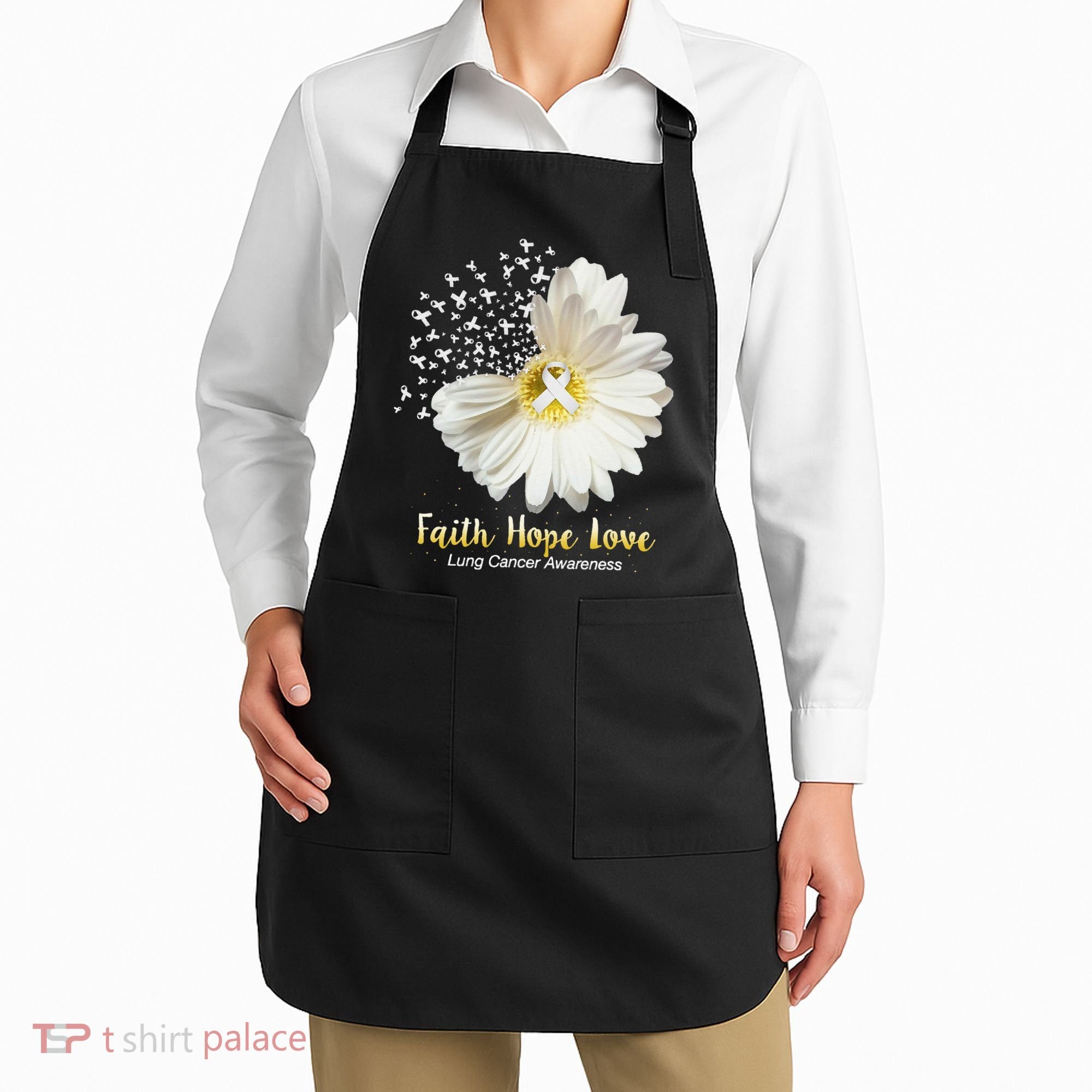 Faith Hope Love Lung Cancer Awareness Gifts Apron