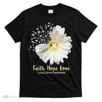 Faith Hope Love Lung Cancer Awareness Gifts T-Shirt thumb 0
