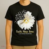Faith Hope Love Lung Cancer Awareness Gifts T-Shirt thumb 3
