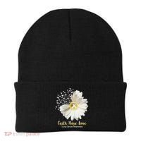 Faith Hope Love Lung Cancer Awareness Gifts Beanie thumb 0