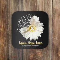 Faith Hope Love Lung Cancer Awareness Gifts Coaster thumb 0