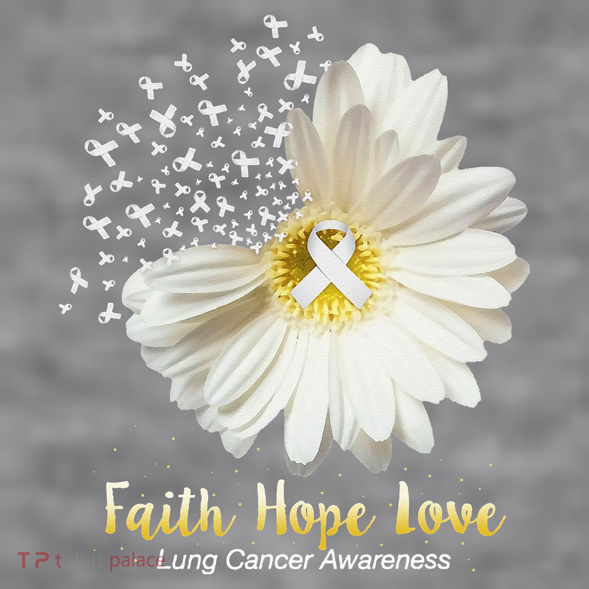 Faith Hope Love Lung Cancer Awareness Gifts Women's Racerback Cropped Tank