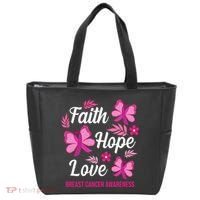 Faith Hope Love Breast Cancer Awareness Tote Bag thumb 0