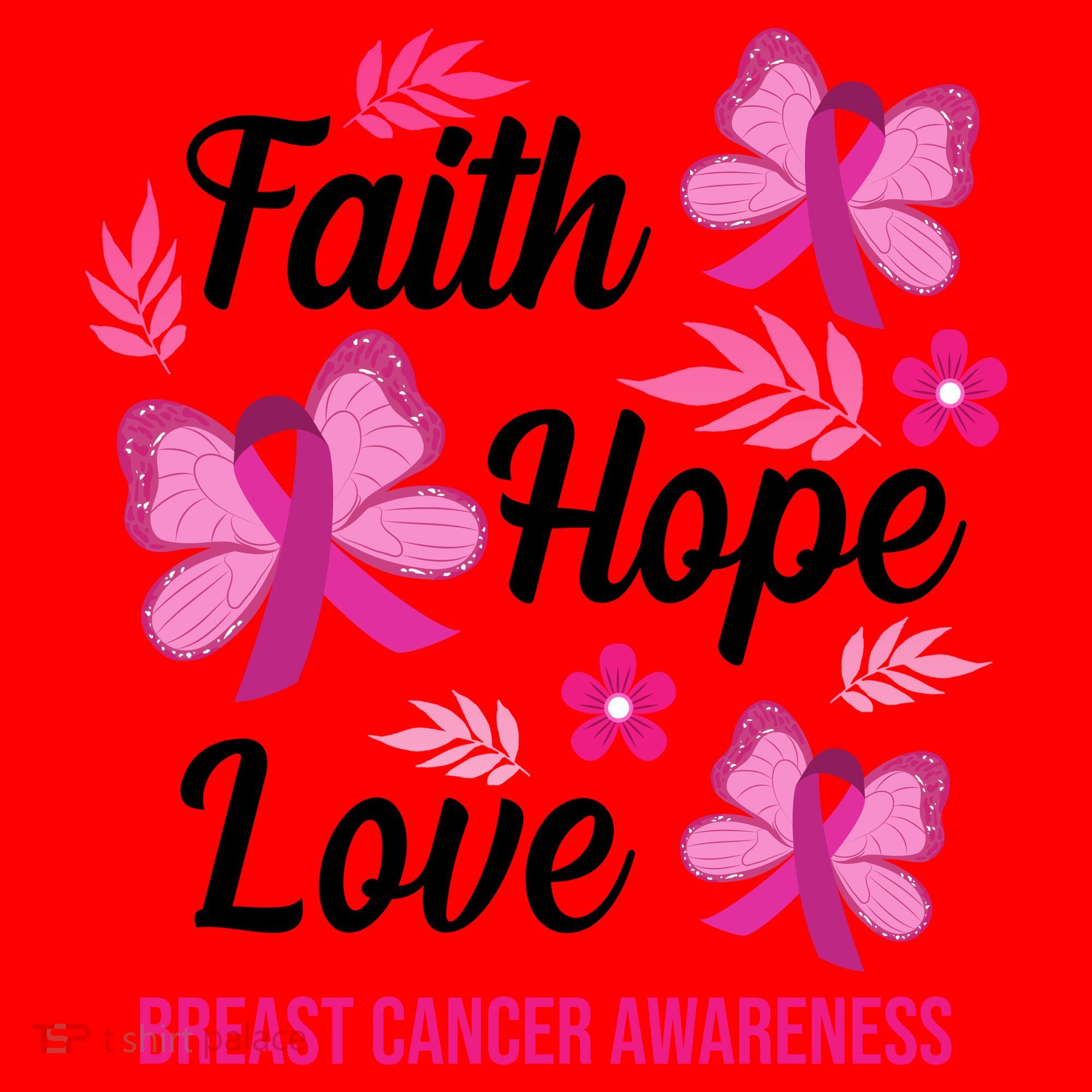 Faith Hope Love Breast Cancer Awareness Santa Hat