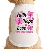 Faith Hope Love Breast Cancer Awareness Doggie Tank thumb 0