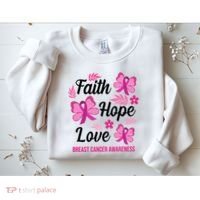 Faith Hope Love Breast Cancer Awareness Sweatshirt thumb 2