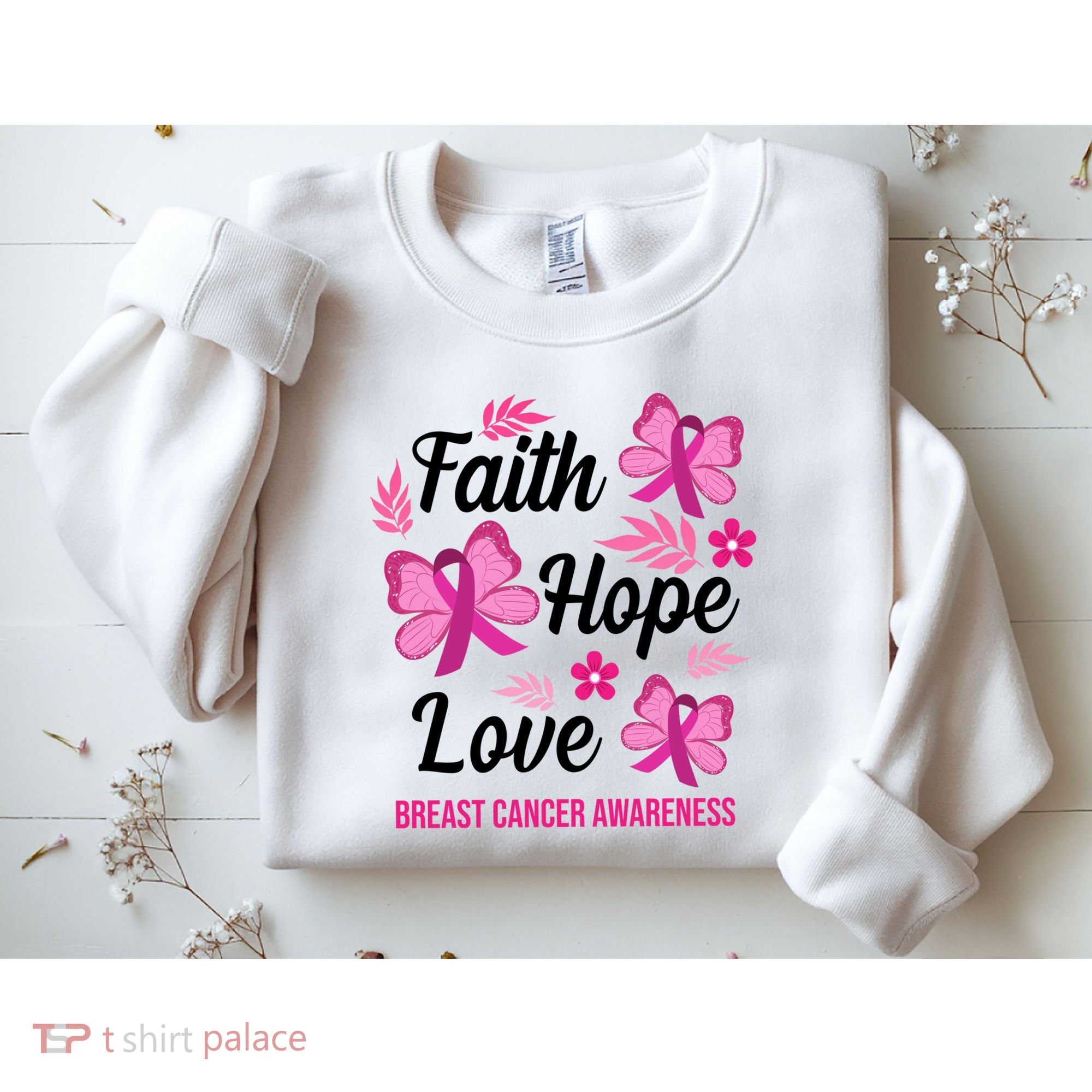 Faith Hope Love Breast Cancer Awareness Sweatshirt
