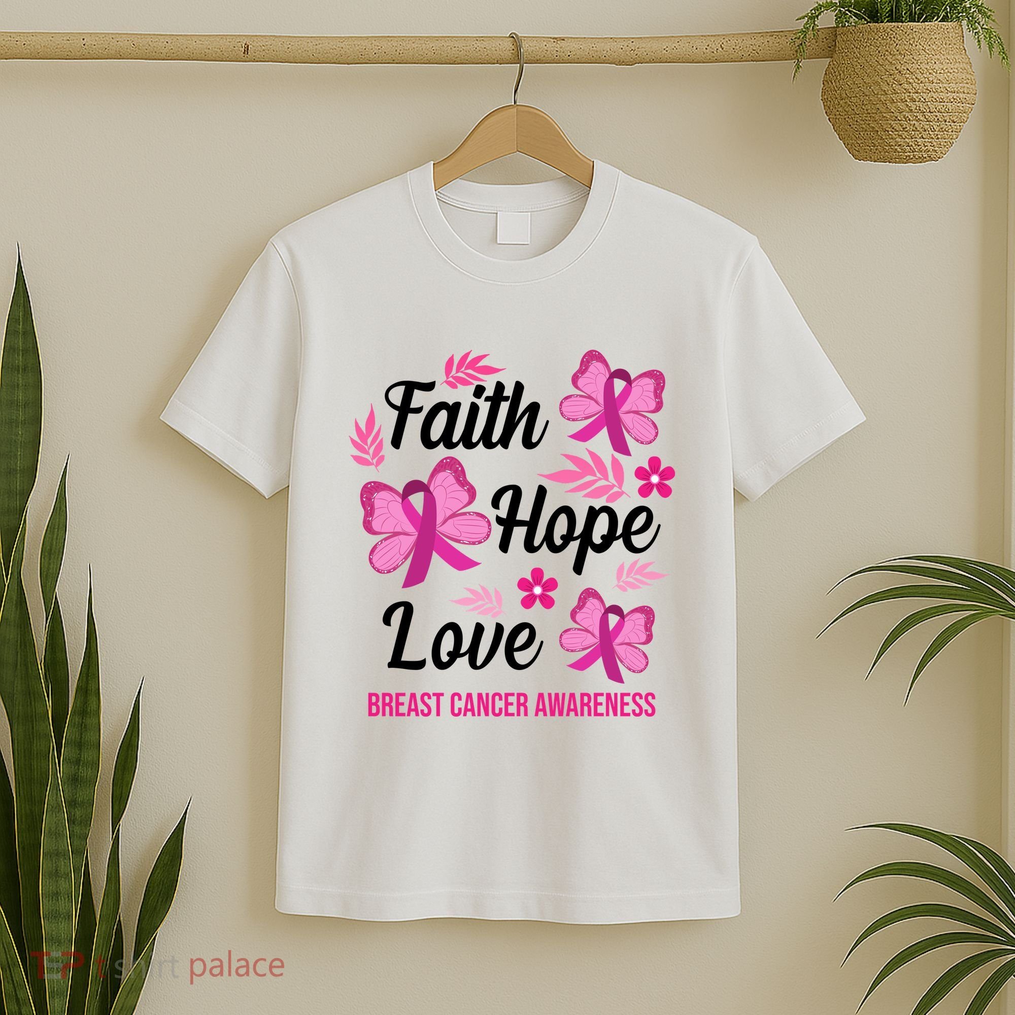 Faith Hope Love Breast Cancer Awareness T-Shirt