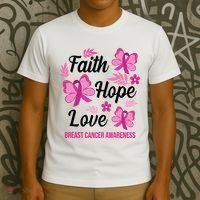 Faith Hope Love Breast Cancer Awareness T-Shirt thumb 3