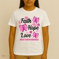 Faith Hope Love Breast Cancer Awareness T-Shirt thumb 4