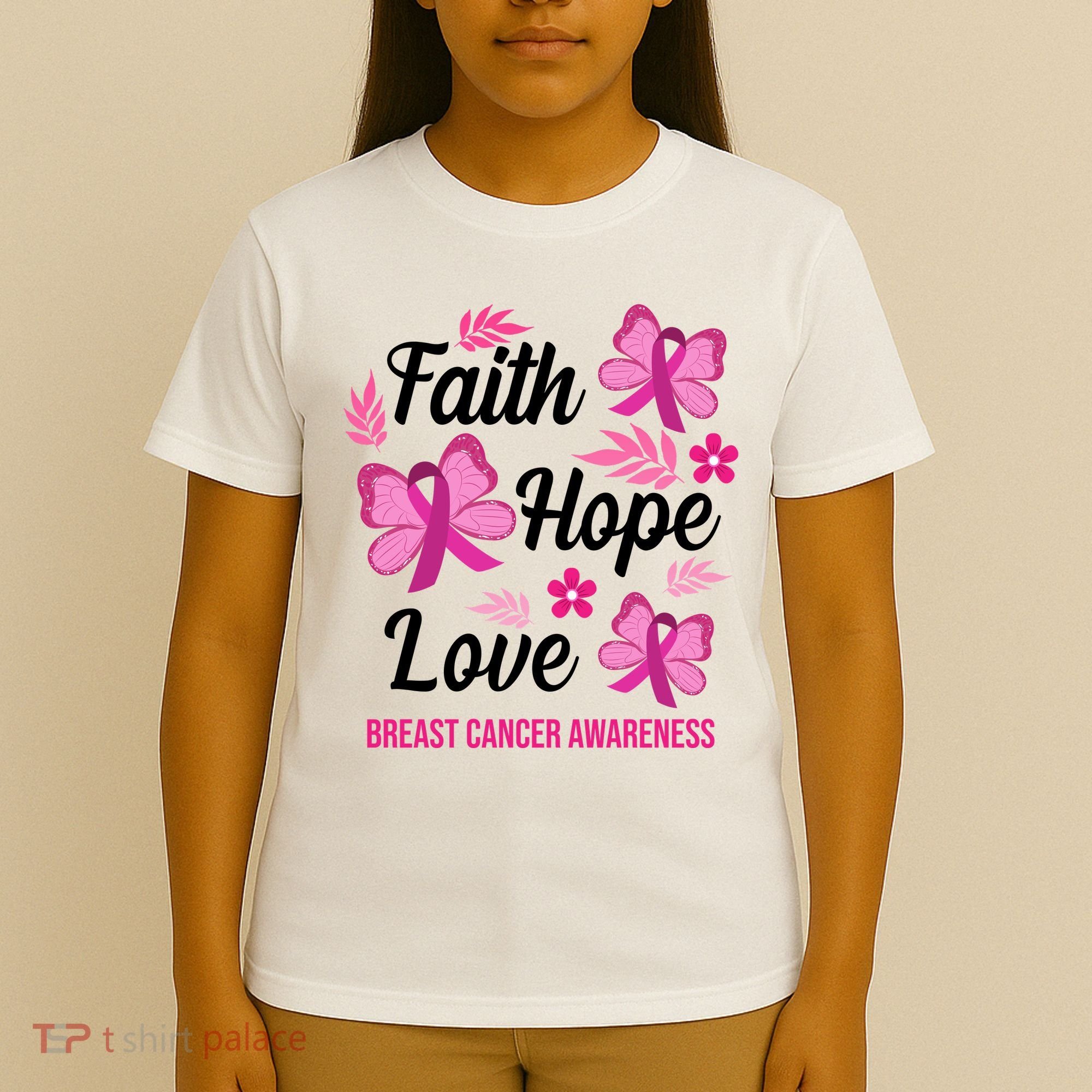 Faith Hope Love Breast Cancer Awareness T-Shirt