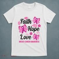 Faith Hope Love Breast Cancer Awareness T-Shirt thumb 5