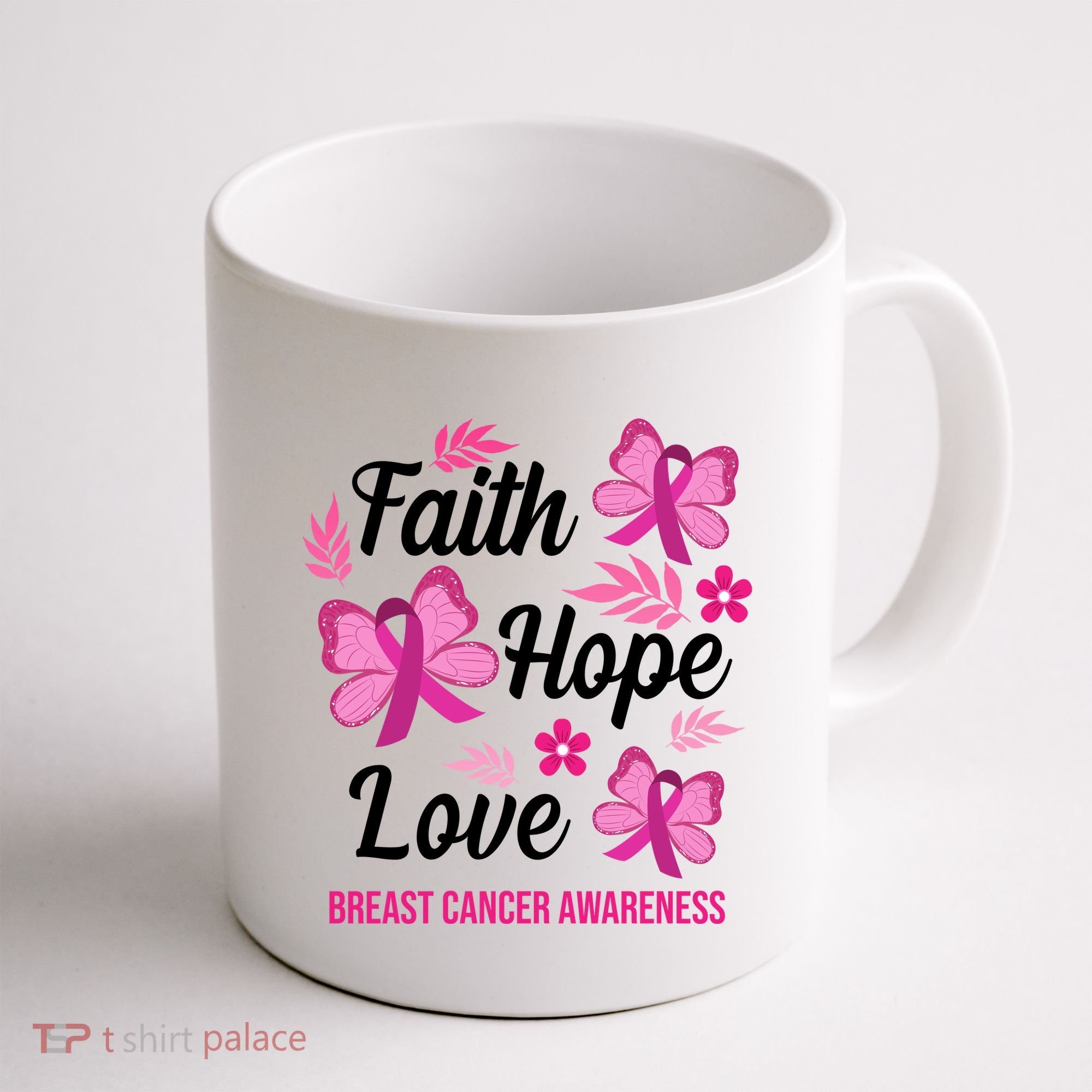 Faith Hope Love Breast Cancer Awareness Coffee Mug