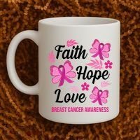 Faith Hope Love Breast Cancer Awareness Coffee Mug thumb 2