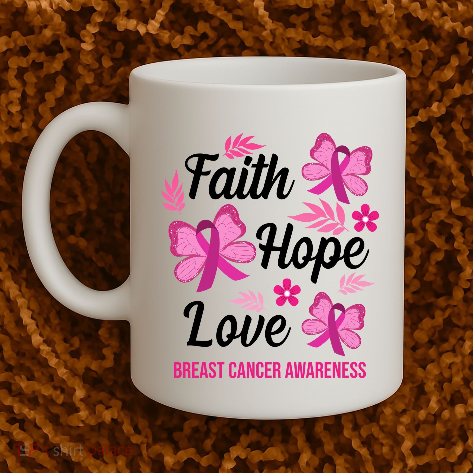 Faith Hope Love Breast Cancer Awareness Coffee Mug