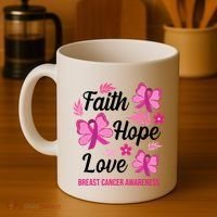 Faith Hope Love Breast Cancer Awareness Coffee Mug thumb 4
