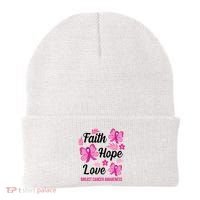 Faith Hope Love Breast Cancer Awareness Beanie thumb 0