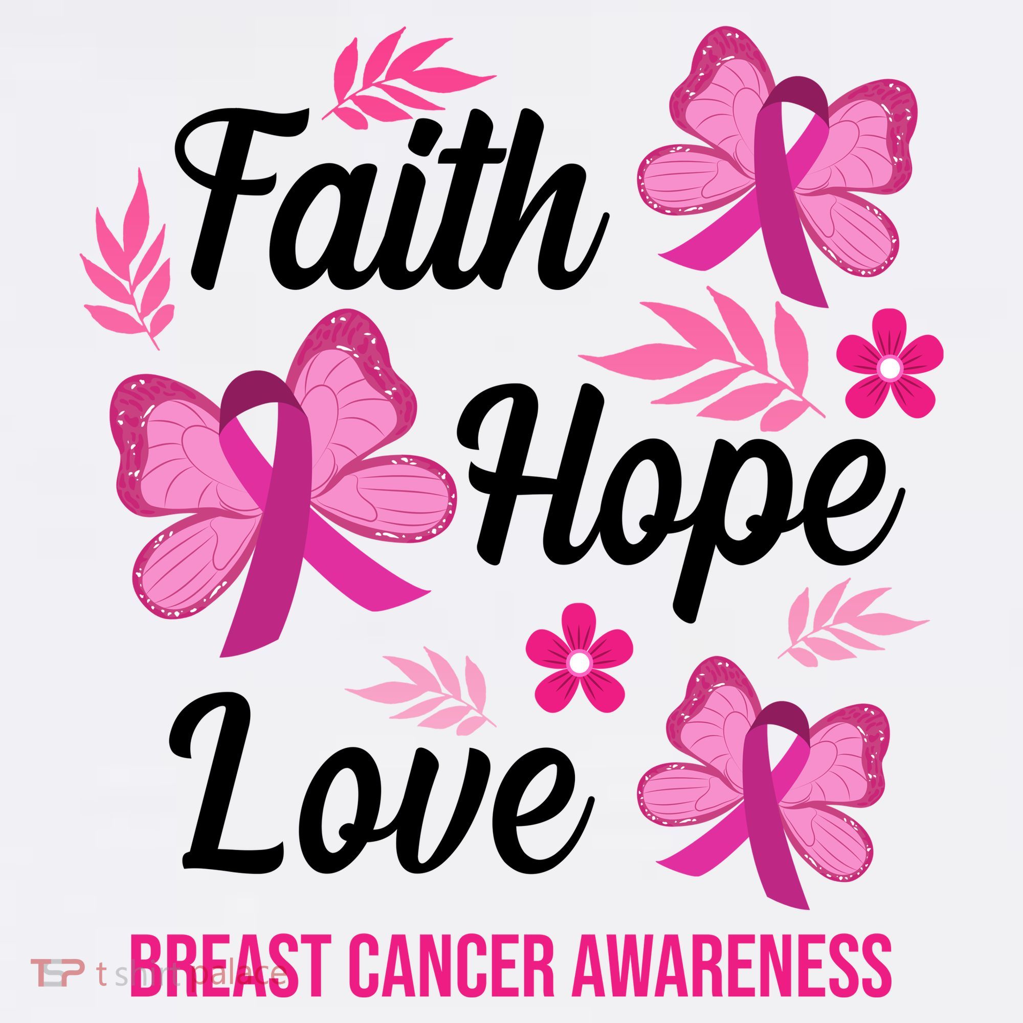 Faith Hope Love Breast Cancer Awareness Women's Hoodie