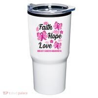 Faith Hope Love Breast Cancer Awareness Tumbler thumb 0