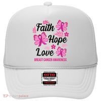 Faith Hope Love Breast Cancer Awareness Hat thumb 0