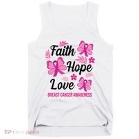 Faith Hope Love Breast Cancer Awareness Tank Top thumb 0
