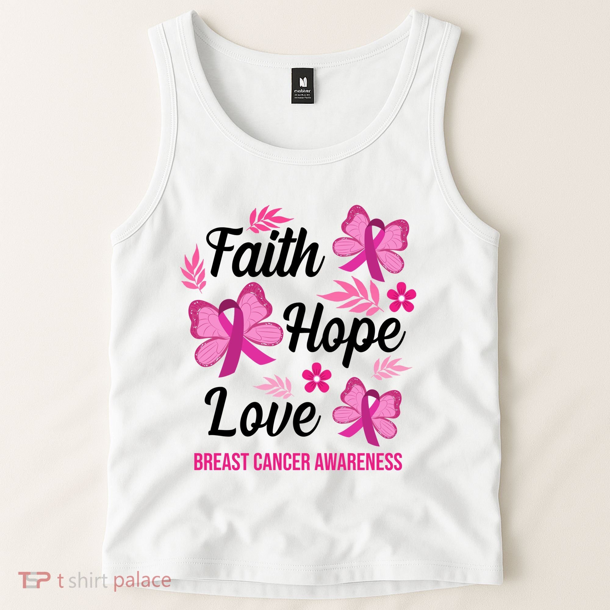 Faith Hope Love Breast Cancer Awareness Tank Top
