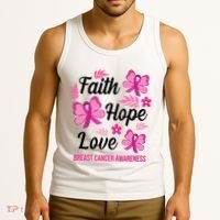 Faith Hope Love Breast Cancer Awareness Tank Top thumb 3