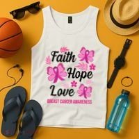 Faith Hope Love Breast Cancer Awareness Tank Top thumb 4